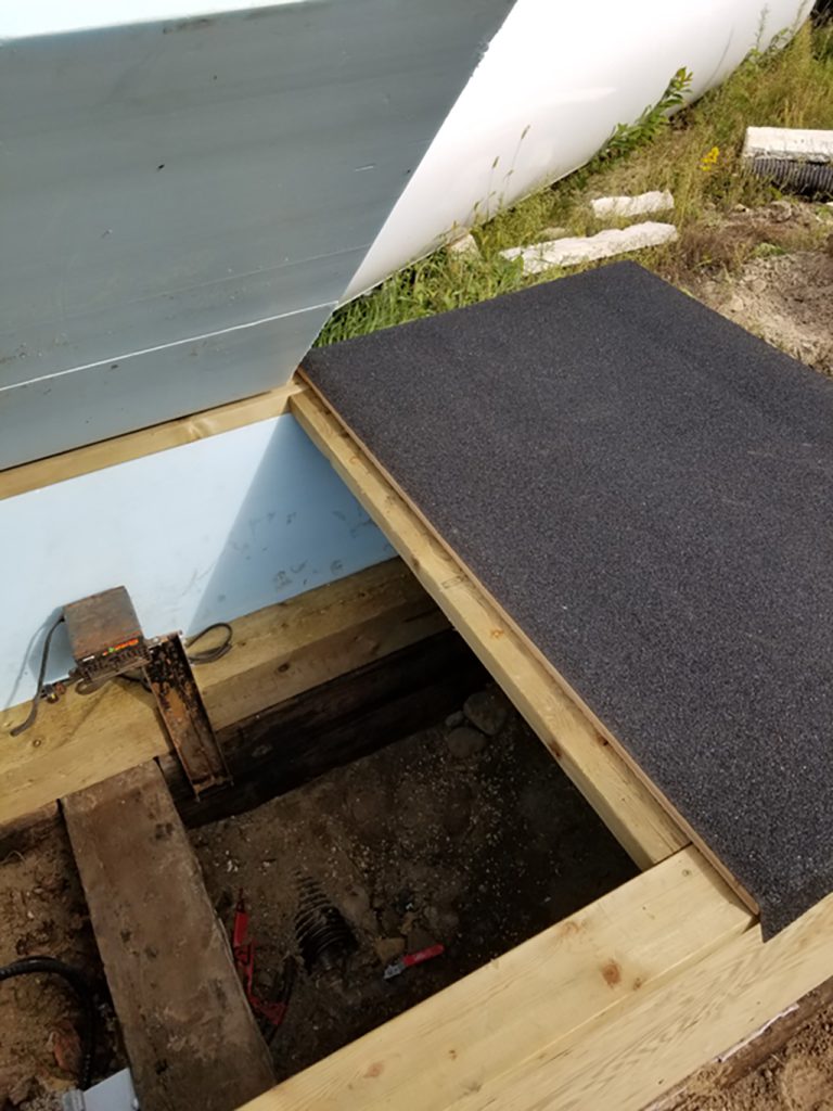 Water line winter box with door open