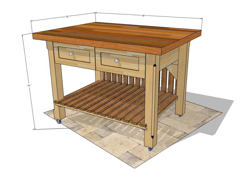 Kitchen island concept in 3D