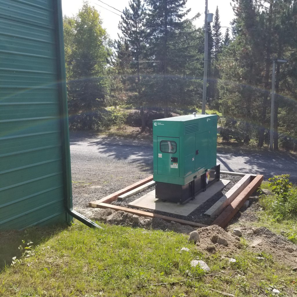 placement of timber foundation before frame construction of diesel enclosure