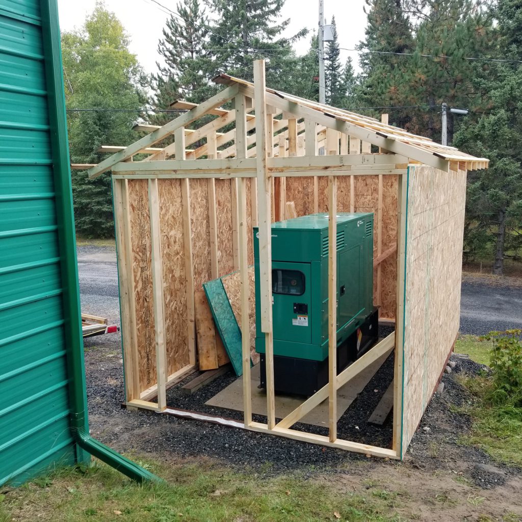 frame construction of diesel enclosure