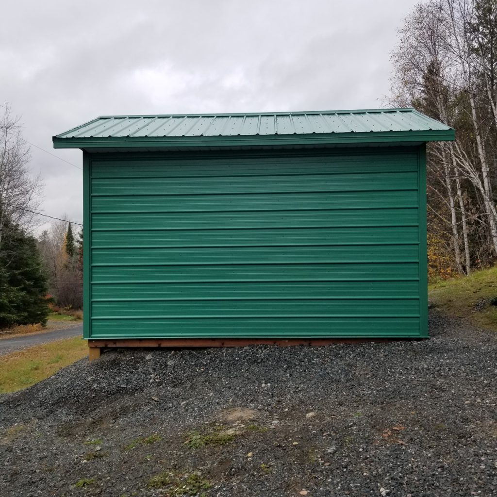 lake side view of finished diesel enclosure